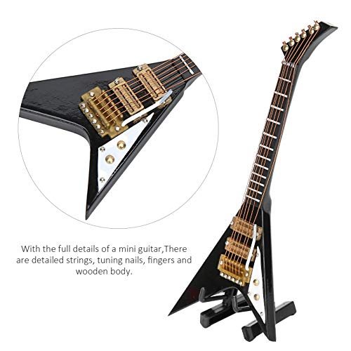 Elektrische Gitaar Model Zwart Mini Hout Muziekinstrumenten met Basis en Doos Collectie Thuis Hanger Decoratio Gift… - Image 5