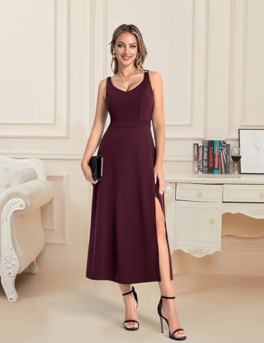 Bbonlinedress Women V Neck Sleeveless Split Formal Wedding Guest Dress Prom Evening Party Cocktail Long Dresses2