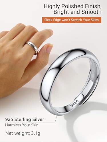 PROSILVER 925 Sterling Silver Adjustable Open Ring for Women, Solid Sterling Silver Stackable Ring, knuckle Finger Ring, Pinky Ring, Come with Box4