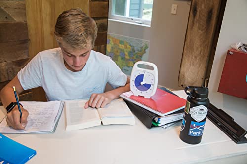 Time Timer Plus 120 Minute Desk Visual Timer Countdown Timer With Portable Handle For Classroom, Office, Homeschooling, Study Tool, With Silent Operation (White) #TOP4