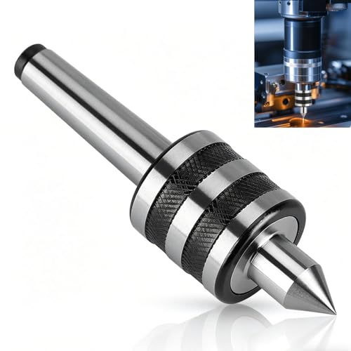 MT2 Live Tailstock Center for Wood Lathes 0.01mm Precision Wood Lathe MT2 Centers Set Heavy Duty Rotary Live Revolving Milling Center Taper Metal Worklathe Tool for Wood and Metal Lathe CNC Work