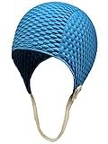 Textured Latex Rubber Swim Cap With Strap