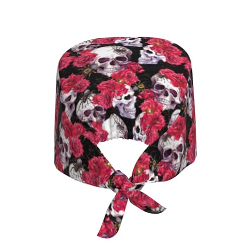 Image of Working Cap Scrub Cap with Sweatband Adjustable Unisex Women Tie Back Hat Nurse Surgical Caps