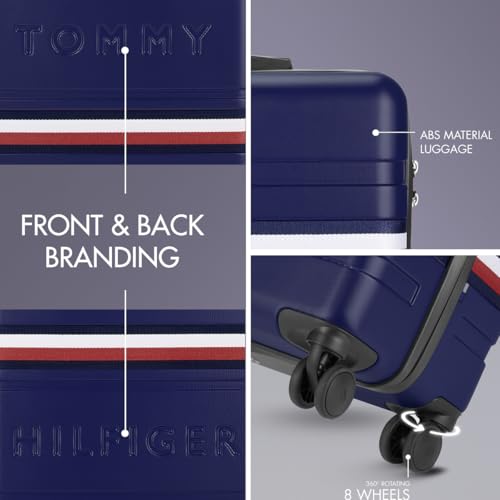 Image of Tommy Hilfiger Berlin Unisex Hard Luggage - Navy, 77Cm Cargo Bag with 4 Wheel Trolley