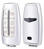 Horande TPU Key Fob Case Cover fit for Hyundai Genesis G70, G80, G90 GV70 GV80 GV90 Keyless Entry Remote Key Fob (Silver)