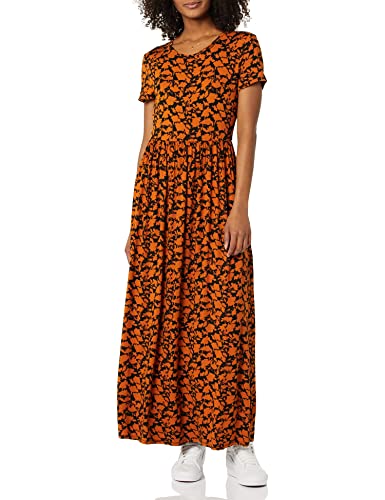 Image of Amazon Essentials Women's Short-Sleeve Fitted Waisted Maxi Dress (Available in Plus Size)