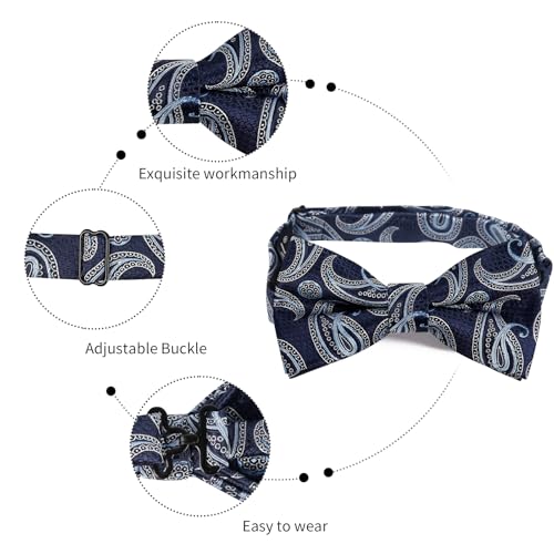 Image of Alizeal Mens 4pcs Vintage Paisley Bow Tie Set