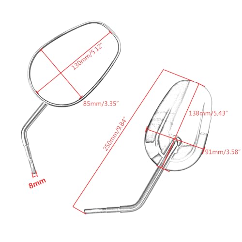 Vidrio retrovisor de carenado interior para moto Davidson Road FLTRX 1982-2023 repuesto lado 3