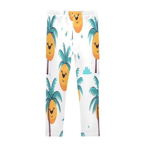 Bolaz Toddler Girls Leggings Printed Yoga Pants Leggings Blue Coconut Tree for Kids2