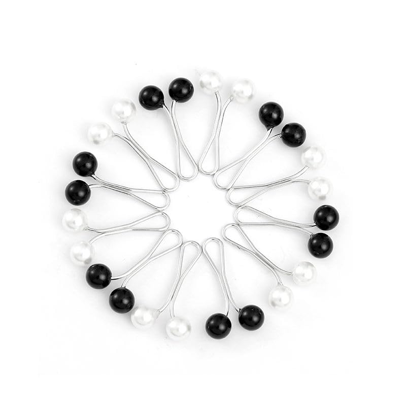 12 pc Hijab Clip Pins Brooch Accessories Crystal Rhinestone Ball Pearl Brooch Pins Headscarf Shawl for Islam Fashion Clothing - 12PCS-image-34