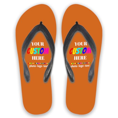 Custom Flip Flops Add Text/Logo/Image Personalized Sandal Slippers Beach Bathroom Indoor Outdoor Sandals For Men Women