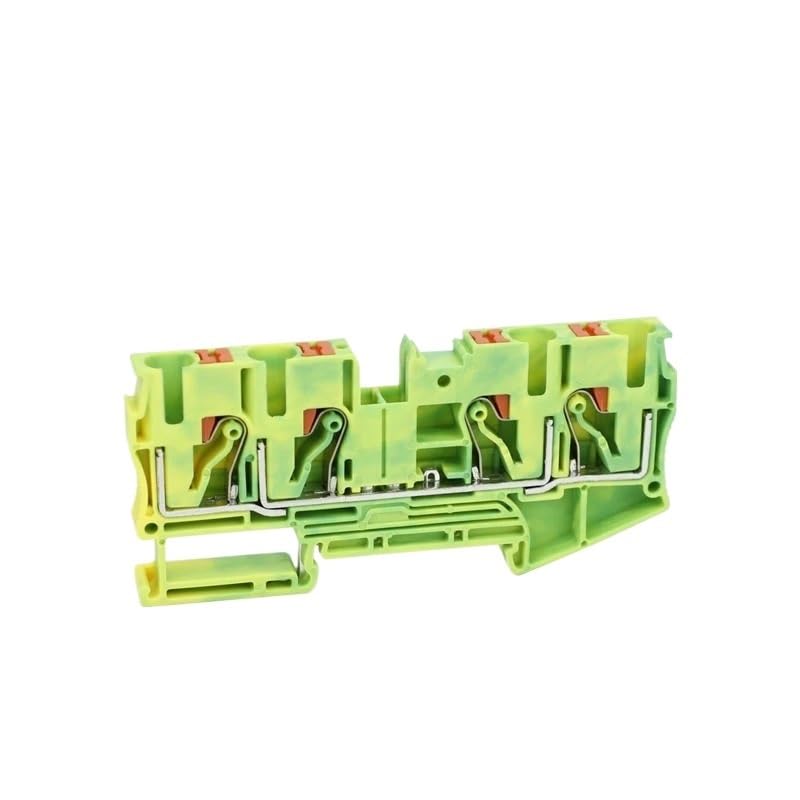 Morsettiera di messa a terra PT6-QU-PE | Sul connettore dei cavi elettrici gialli/verdi di terra della guida Din(5 Pcs)