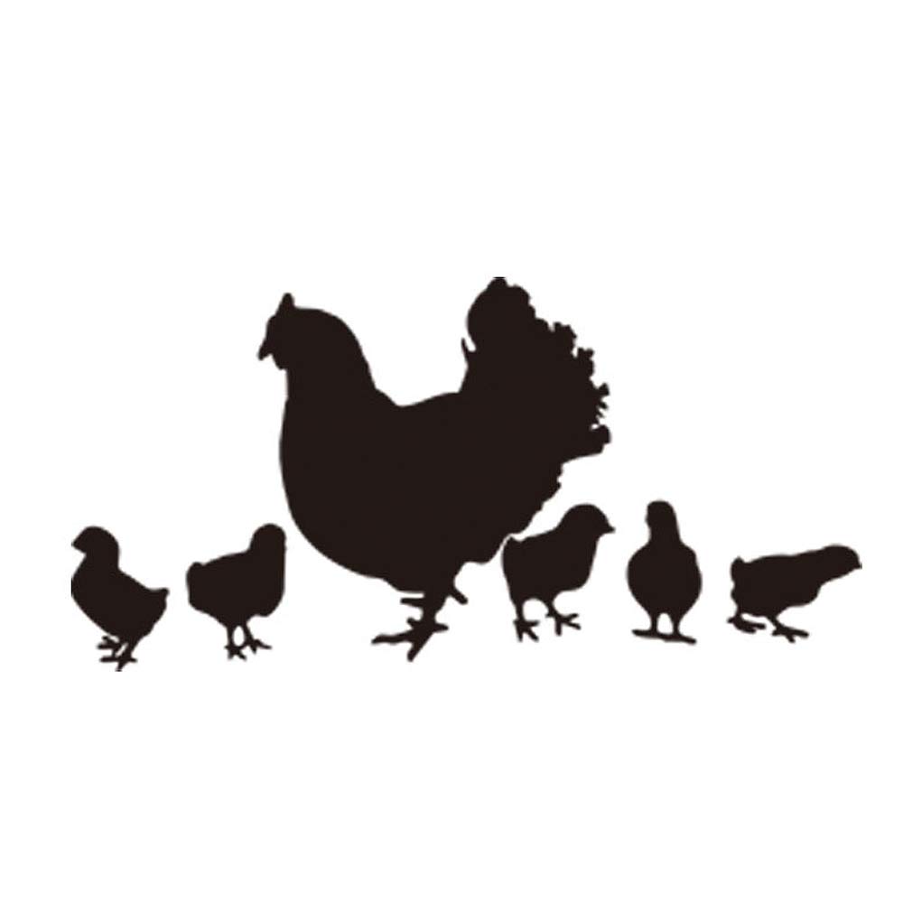 DNVEN 29 inches x 14 inches Farm Happy Chicken Hen Had Chicks Walking DIY Animals Wall Decals for Home Decor Stickers for Living Room Bedroom Kid's Room Nursery