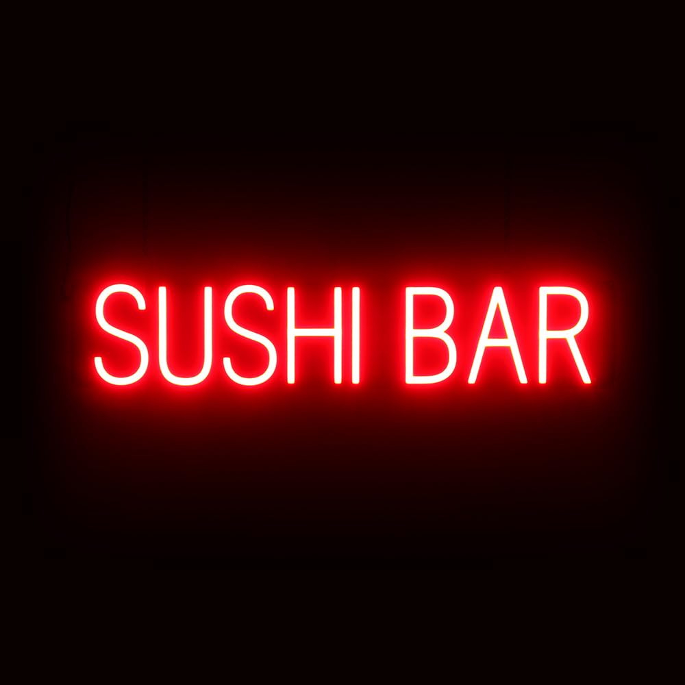 SpellBrite LED Neon SUSHI BAR Sign for Business - Red, 31" x 6"