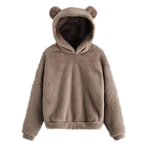 Women's Cute Bear Ear Fleece Hoodie Cover