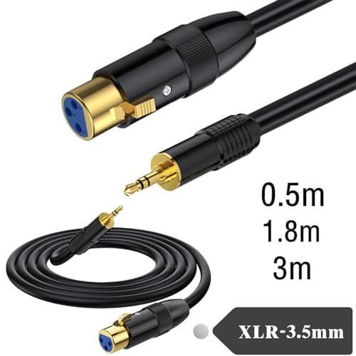 Cable adaptador Jack 3.5mm macho a micrófono 50cm miniatura 7