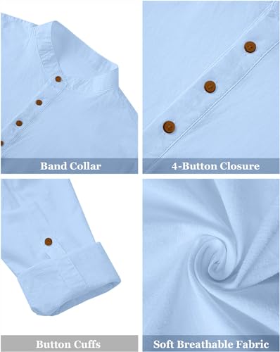 Image of Zombom Combo of Men's Casual Solid Cotton Polyester Blend Full Sleeve Straight Kurta Shirt (Pack of 2)