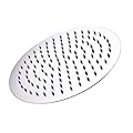 shower head Rain Shower Head Chrome Rainfall Shower Head Round Ultra-Thin Design - Pressure Boosting Fixed Shower Head Easy to Clean and Install Awesome Shower Experience/16 inch () bathroom decor