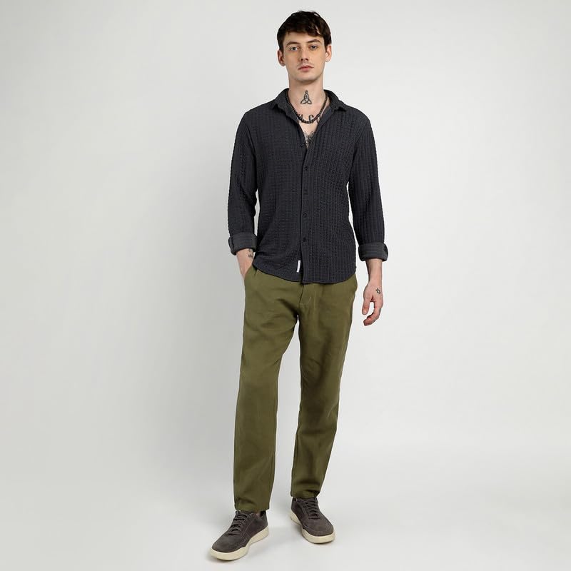 Image of CAHOOT Men'sTartan Plaid Shirt for Casual Wear | Spread Collar | Long Sleeve | Button Closure | Shirt Crafted with Comfort Fit for Everyday Wear
