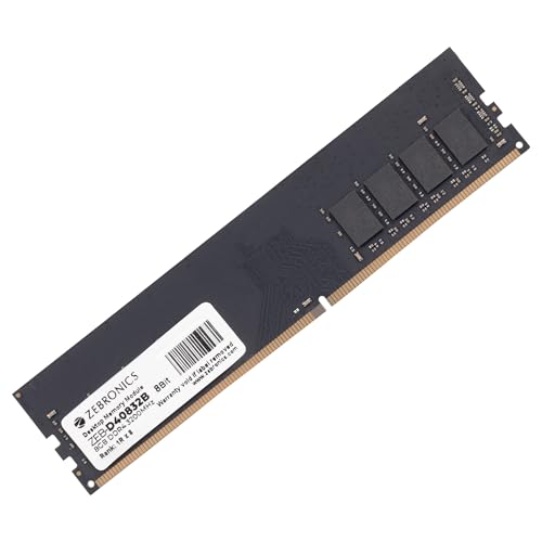 Image of Zebronics 8GB DDR4 RAM for PC, 3200MHz, 8bit Architecture, Low Power Consumption, High Stability Performance (D40832B)