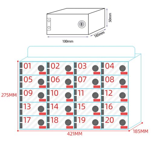 Caja de acrílico transparente para guardar móviles con tarjetero 7