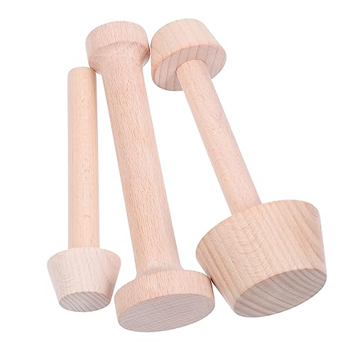 GALPADA Moldes De Madera Para Tartaletas De Huevo y Tartas, Tamaño Pequeño y Mediano, Superficie Lisa Antideslizante, Accesorios Para Repostería Casera y Horneado, Set De 3 Piezas