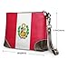 Imagen de YIJIAYUN Bolso organizador de cuero vacuno con estampado de bandera de Perú para eventos nocturnos