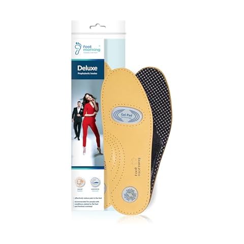 Foot Morning Gel Deluxe – Full-Length Gel Insoles for Shoes – Leather & Gel Arch Reinforcement Inserts – Ideal for Comfort in Heels, Boots & Trainers – Ultimate Metatarsal Comfort (M8 Men) Cover