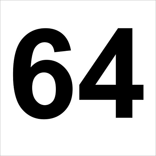 '3 veces Número '64 alta calidad Número decorativo, Negro, Resistente a la intemperie, 10 cm de alto, de alto rendimiento pantalla, sin fondo, números, número, – Cubo de basura, contenedores, uahl enauf adhesivo, número de casa, buzón, adhesivo