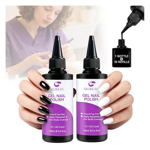 Gel esculpido para uñas negro y blanco 100ml 2 piezas miniatura 1