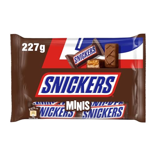 SNICKERS - Minis barres chocolat au lait, cacahuètes et caramel - 12 minis barres - 227g