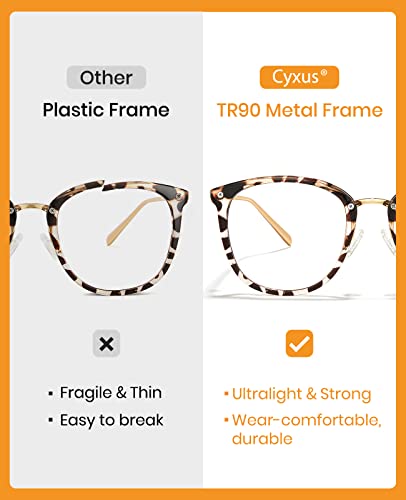 Image of Cyxus 3 Pack Blue Light Glasses for Women, Blue Light Blocking Computer Eyeglasses for Woman Anti Eye Fatigue Eyewear Reduce Headaches