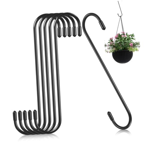 CIYODO 6 Pcs Long s Hooks for Hanging Large s Hooks Rubber Tips for Heavy Duty Use on Calipers Baskets