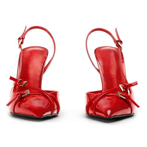 Slingback High Heels for Women Closed Pointed Toe Pumps with Buckle Strap Sexy Backless Stiletto Heeled Sandals Shoes2