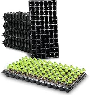 10 Trays 72 Cells & Centers Thickened Plastic Plug - Mini Plant Growing Kit Plant Pots Nursery Black