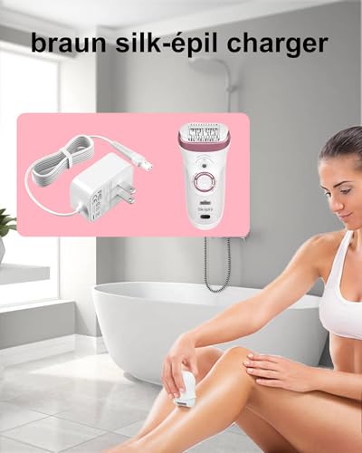 ADRICY for Braun Silk Epil 9 Charger Compatible with Braun Epilator Silk 9 7 5 9-720 9-300 9-890 9-030 9-880 5-810 5-620 and Face Epilator Facespa Pro 910 911 921
