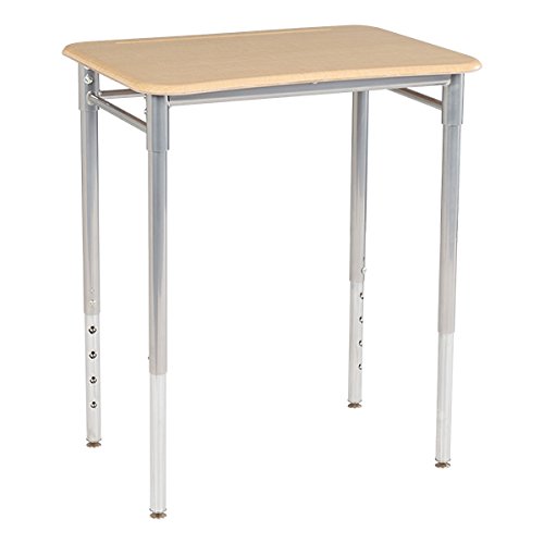 Learniture Rectangle Collaborative Desk with Curved Edge, Maple, LNT-INM1034SM (Pack of 2)