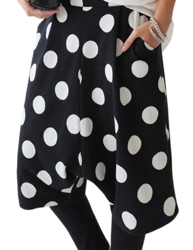 [アンティカ] ドット柄 ハーフパンツ レディース 水玉 柄 PA-03819 Onesize 05 ブラックのサムネイル