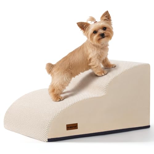 Image of Aodisman Dog Stairs for Small Dogs, Extended 2-Step Pet Ramp for Couch