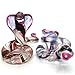 Sansukjai 2 Red White Snake/Cobra Miniature Figurines Animals Hand Blown Glass Art Collectible Gift Decorate