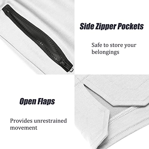 Coofandy Mens Bodybuilding,Basketball,Fitness,Jogging,Weightlifting,Training,Running,Workout,Athletic,Gym, Shorts, With Zipper Pockets, Xx-Large, White #TOP4