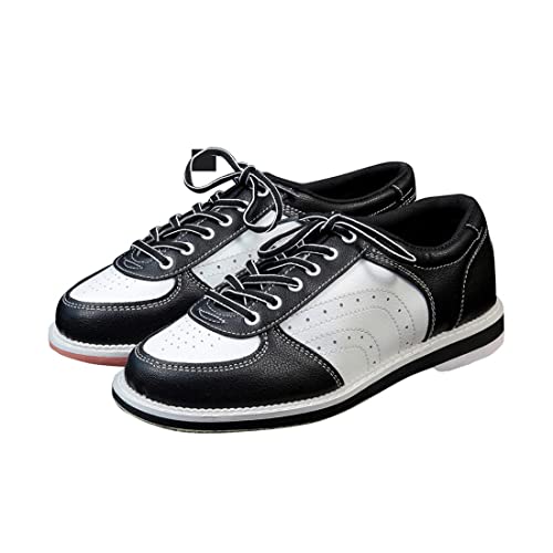 VEACAM Womens Bowl Shoes Indoor Walking Shoes Breathable Leather Bowling Shoes Lightweight Bowl Gym Sneakers,White,4