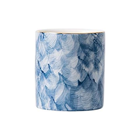 Ceramic Pen Holder Stand Cup Pencil Organizer Makeup Brush Holders for Home Office Desk (A) Cover