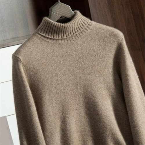 Ownwfeat Men Solid Turtleneck Sweater Cashmere Casual Long Sleeve Knitted Pullover2