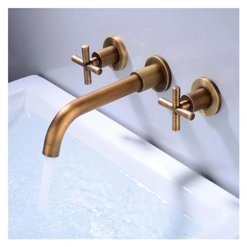Grifo de lavabo de pared en latón negro para un baño de diseño moderno