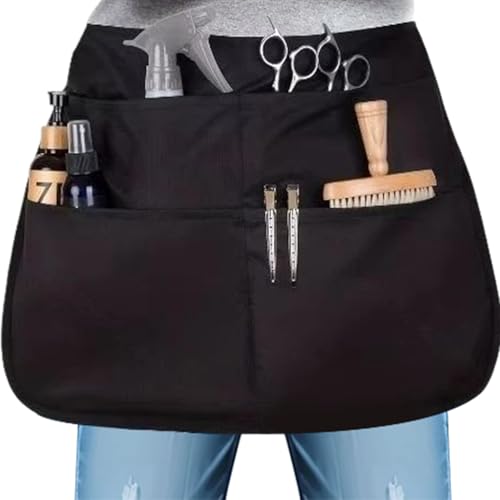 Hair Stylist Apron Adjustable Barber Apron with 4 Pockets for Men Women Waterproof and Bleach-proof Hairdressing Aprons Hairstylist Essentials for Salon Cosmetology