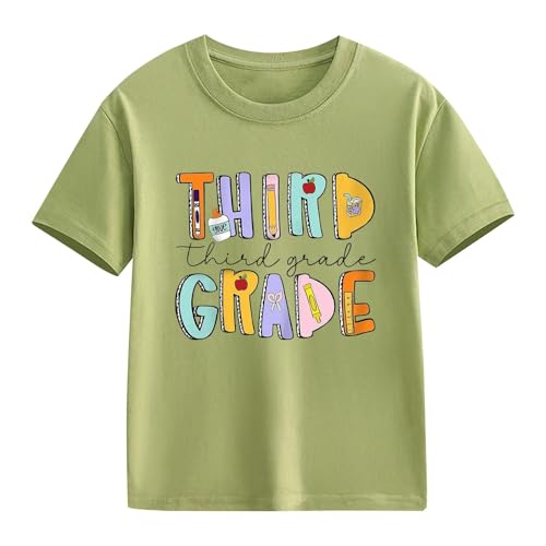 First Day of Third Grade Shirt Boys Girls Back to School Clothes Kids Classic Basic Short Sleeve Shirts for School2
