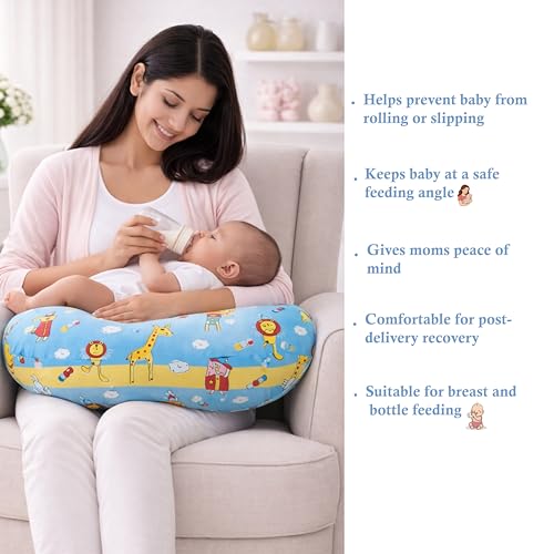 Image of Infantbond by fareto Baby Bedding Set Essentials Combo | Baby Bed | Carry Bag | Sleeping Bag | Hand Carry Bed | Feeding Pillow (0-6 Months)(All in 1)(Blue Giffi)