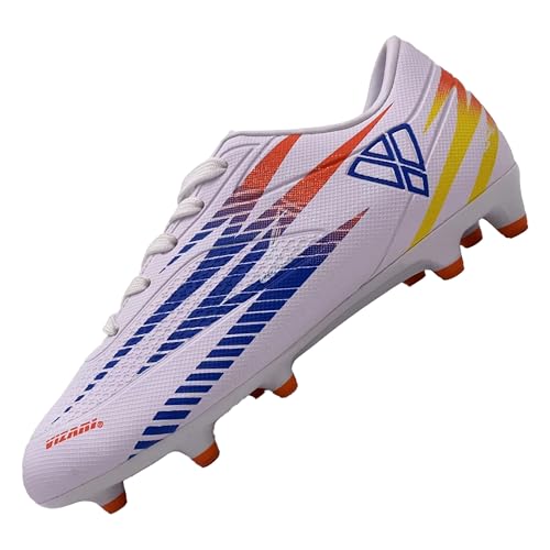 Vizari Bodega Firm Ground Youth Soccer Cleats for Boys/Girls | Premium Material Soccer Shoes for Comfort and Enhanced Performance | Multicolored Kids Football Cleats