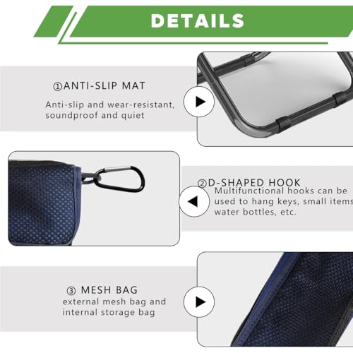Image of Portable Ultralight Travel Stool Camping Chair Fishing Stool - Gray Carbon Steel and Keychain, Handbag Style Pocket Foldable